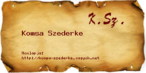 Komsa Szederke névjegykártya